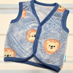 Бебешки пухкав елек в синьо с ЛЪВЧЕТА Бебешки пухкав елек в синьо с ЛЪВЧЕТА