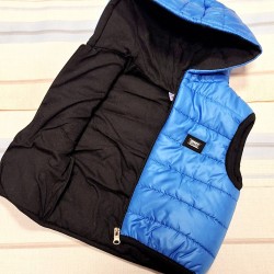 Детски шушляков елек в синьо с качулка