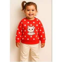 Детска блуза в червено с бели точки КОТЕ