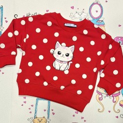 Детска блуза в червено с бели точки КОТЕ Детска блуза в червено с бели точки КОТЕ