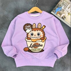 ЛАБУБУ Детска блуза в лилаво с кафе мелба ЛАБУБУ Детска блуза в лилаво с кафе мелба