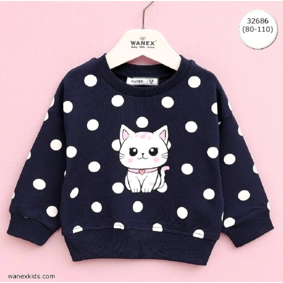 Детска блуза в тъмносиньо с бели точки КОТЕ