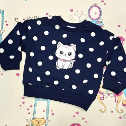 Детска блуза в тъмносиньо с бели точки КОТЕ Детска блуза в тъмносиньо с бели точки КОТЕ