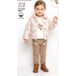 Детски комплект от 3 части с яке в бежово и кафяво БЕЙЛИ