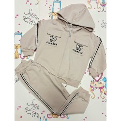 Детски спортен комплект в екрю ПЕПЕРУДА Сс качулка