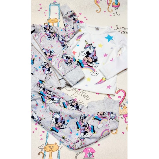 Детски спортен комплект в сиво с МИНИ МАУС И ЕДНОРОГ