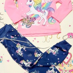 Детски спортен комплект в тъмносиньо и розово с ЕДНОРОГ Детски спортен комплект в тъмносиньо и розово с ЕДНОРОГ