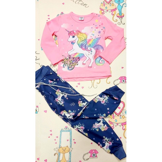 Детски спортен комплект в тъмносиньо ЕДНОРОГ