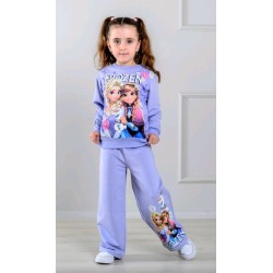 Детски комплект в лилаво с широко долнище Елза и АНА