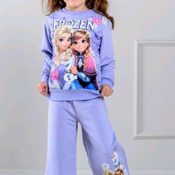 Детски комплект в лилаво с широко долнище Елза и АНА