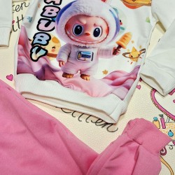 Детски комплект в розово и бяло ЛАБУБУ