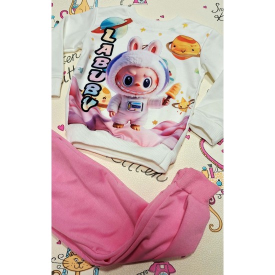 Детски комплект в розово и бяло ЛАБУБУ