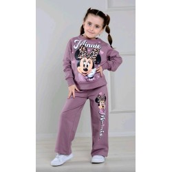 Детски комплект в тъмнорозово с широко долнище МИНИ МАУС