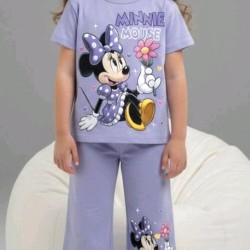 Детски комплект с къс ръкав в лилаво МИНИ МАУС