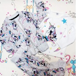 Детски спортен комплект в сиво с МИНИ МАУС И ЕДНОРОГ