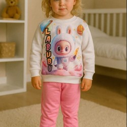 Детски комплект в розово и бяло ЛАБУБУ