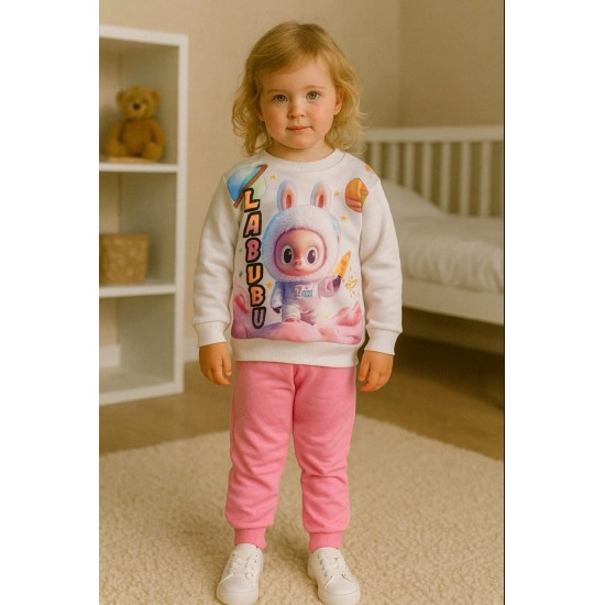 Детски комплект в розово и бяло ЛАБУБУ