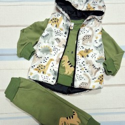 Бебешки комплект с шушляков елек ДИНОЗАВРИ