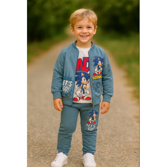 Детски спортен комплект в синьо от 3части СОНИК
