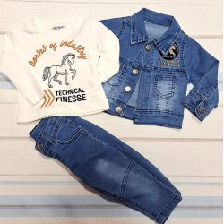 Детски дънков комплект с яке,дънки и блуза КОНЧЕТО