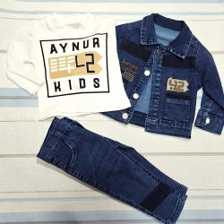 Детски дънков комплект с яке,дънки и блуза Детски дънков комплект с яке,дънки и блуза