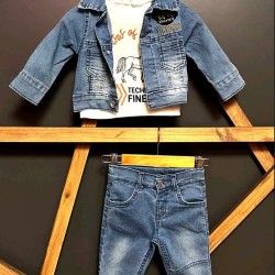 Детски дънков комплект с яке,дънки и блуза КОНЧЕТО