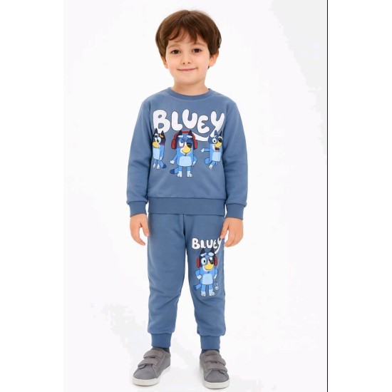 Детски памучен комплект в синьо БЛУИ Детски памучен комплект в синьо БЛУИ