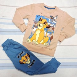 Детски спортен комплект в бежово и синьо с ЦАР ЛЪВ Детски спортен комплект в бежово и синьо с ЦАР ЛЪВ