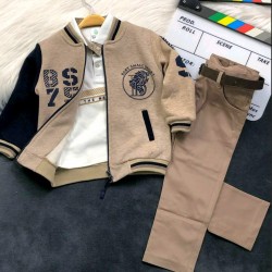 Разкошен детски комплект в бежово с леко ватирано яке ДЖОНИ Разкошен детски комплект в бежово с леко ватирано яке ДЖОНИ