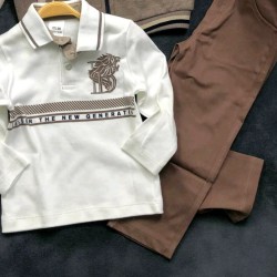 Разкошен детски комплект в бежово с леко ватирано яке ДЖОНИ Разкошен детски комплект в бежово с леко ватирано яке ДЖОНИ