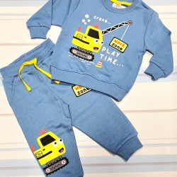 Детски памучен комплект в синьо КРАН