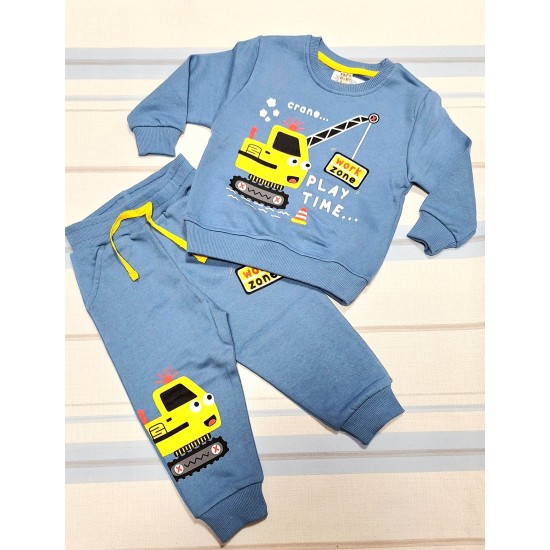 Детски памучен комплект в синьо КРАН Детски памучен комплект в синьо КРАН