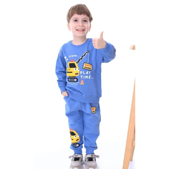 Детски памучен комплект в синьо КРАН Детски памучен комплект в синьо КРАН