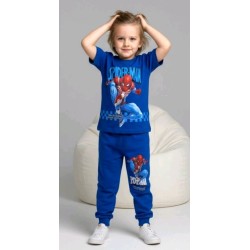 Детски комплект с къс ръкав в синьо СПАЙДЪРМЕН