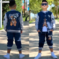 Луксозен Ватиран детски комплект 3части с яке в синьо БАРИ Луксозен Ватиран детски комплект 3части с яке в синьо БАРИ