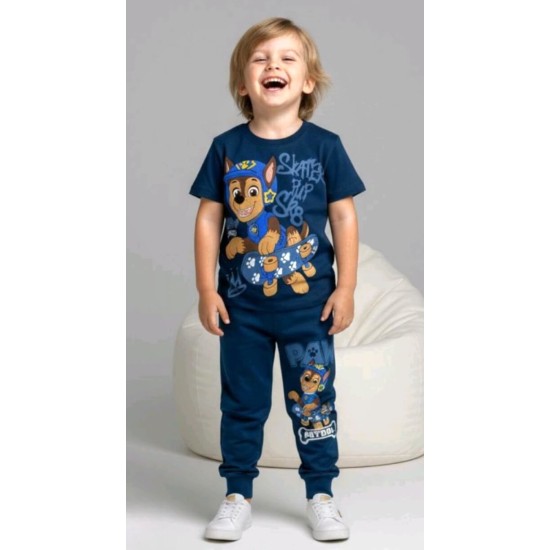 Детски комплект с къс ръкав в тъмносиньо ПЕС ПАТРУЛ ЧЕЙС