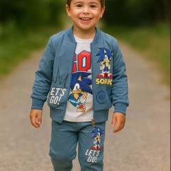 Детски спортен комплект в синьо от 3части СОНИК Детски спортен комплект в синьо от 3части СОНИК