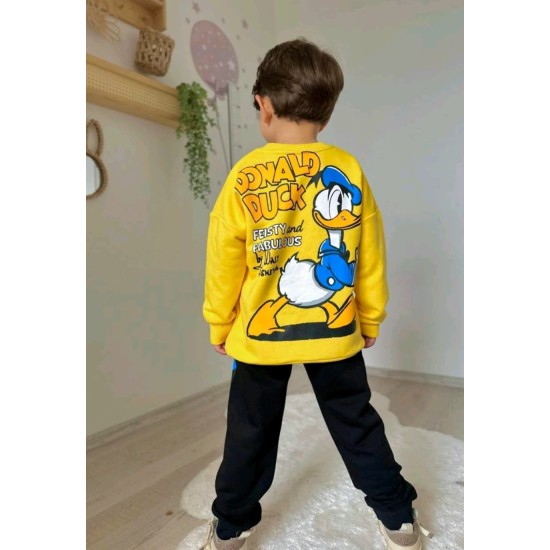Детски комплект с жълта блуза и спортно долнище ДОНАЛД ДЪК