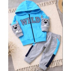 Детски спортен комплект в светло синьо и сиво КУЧЕНЦЕ