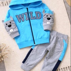 Детски спортен комплект в светло синьо и сиво КУЧЕНЦЕ
