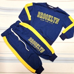 Детски памучен комплект в тъмносиньо и жълто БРУКЛИН Детски памучен комплект в тъмносиньо и жълто БРУКЛИН